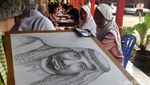 Siswa SMP di Banyumas Lukis Wajah Raja Salman