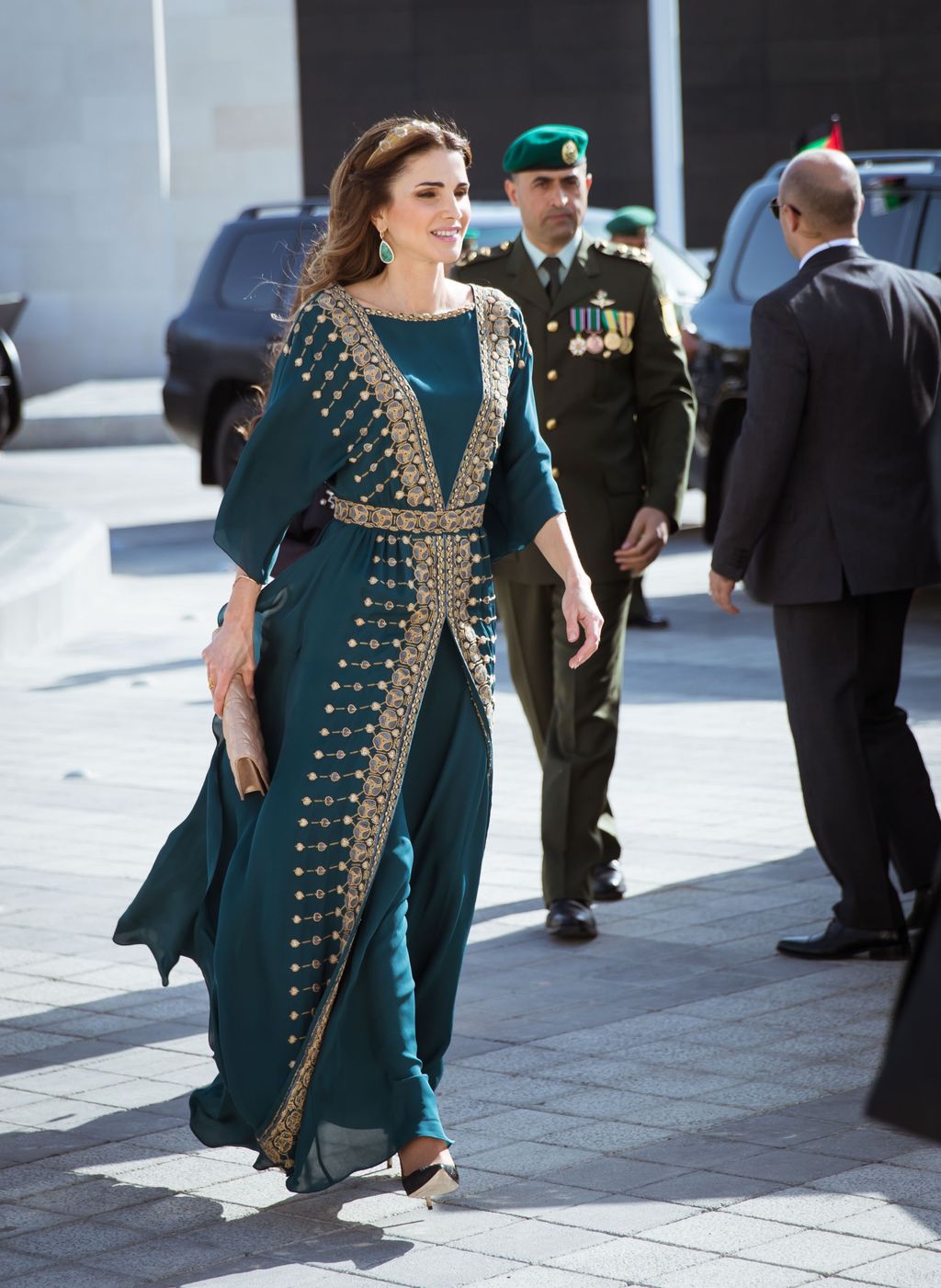 MADRID, SPAIN - NOVEMBER 19:  Queen Rania Abdullah of Jordan visits the Prado Media Lab cultural center on November 19, 2015 in Madrid, Spain.  (Photo by Carlos Alvarez/Getty Images)