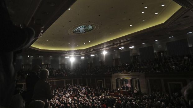 Suasana di Kongres AS saat Trump berpidato