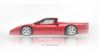 Ferrari F40 yang biasanya tampil elegan disulap, dengan bagian atapnya dipotong sementara overhang belakang naik untuk membuat ruang yang bisa berfungsi sebagai bak layaknya pada mobil pikap.