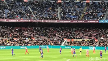 Barca berhasil meraup kemenangan 6-1 lawan Sporting Gijon. (Foto: Adi Fida Rahman)