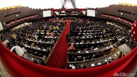 Suasana di Gedung DPR saat Raja Salman menyampaikan pidatonya.