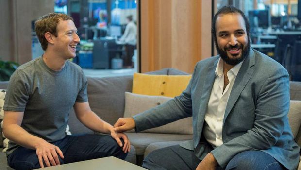 Pangeran Mohammed dengan Mark Zuckerberg.