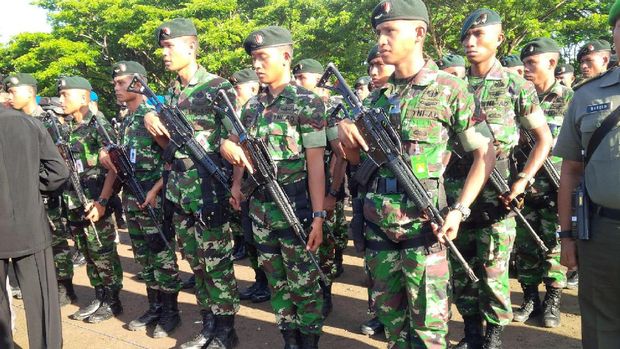 Apel gelar pasukan gabungan menjelang kedatangan Raja Salman ke Bali.