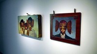 Interpretasi terhadap tubuh manusia memang tergantung dari si seniman. Hasilnya bisa pula jadi karya seni lukis seperti ini (Wahyu/detikTravel)