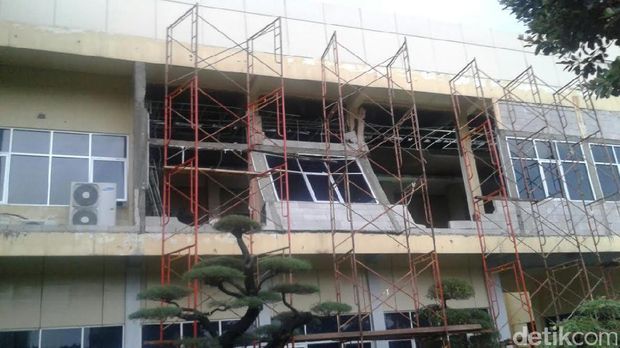 Begini Penampakan Polda Jatim Pasca Diterjang Hujan Badai