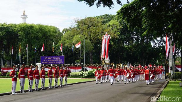 Upacara Kenegaraan Sambut Presiden Sri Lanka di Istana Merdeka