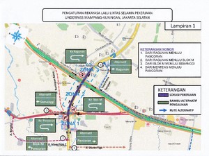 Ada Proyek Underpass Mampang-Kuningan, Kendaraan Bisa Lewat Sini