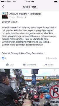 Trotoar Jadi 'Pangkalan' Ojek di Margonda Dikeluhkan Pejalan Kaki