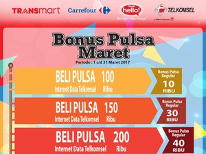 Beli Pulsa Gratis Pulsa Telkomsel di TransHello Transmart