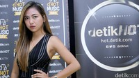 Nadia Vega saat ditemui di acara dHOT Music Day di kantor detikcom, Warung Buncit, Jakarta Selatan pada Kamis (9/3/2017).