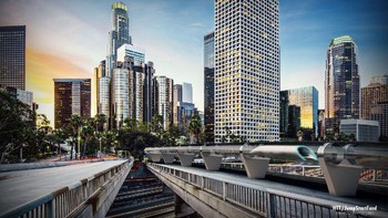 Infrastruktur hyperloop berupa jalur khusus dengan wujud semacam pipa raksasa, serta sebuah kapsul di dalamnya untuk mengangkut penumpang atau kargo. Foto: Hyperloop