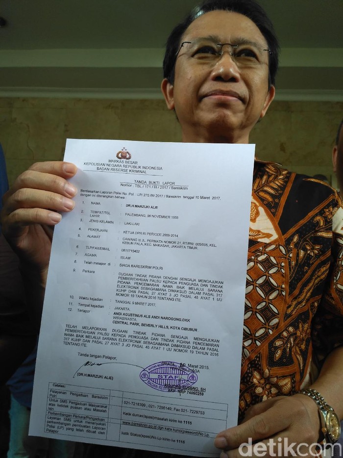 Laporkan Andi Narogong, Marzuki Alie: Kehormatan Saya Terhina
