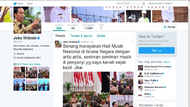 Ungkapan Kebahagian Jokowi Bertemu Seniman di Hari Musik Nasional