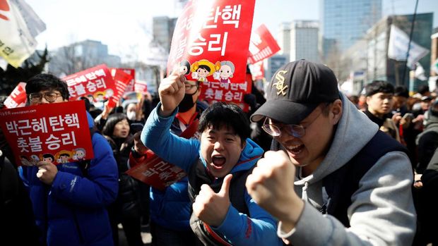 Warga Korsel Rayakan Pemakzulan Park Geun-Hye