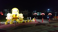 Terdapat belasan bebek dari ukuran kecil hingga yang jumbo diletakkan di danau ini. Bebek-bebek ini terbuat dari beton dan ada pula yang dari plastik sehingga bisa mengapung di air ‎‎(Masaul/detikTravel)