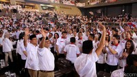 Ketua Umum Partai Gerindra Prabowo Subianto dan pasangan Anies-Sandi menyapa simpatisan dan pendukung Perindo.