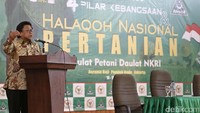 Oesman Sapta memberikan sambutan saat membuka acara Sosialisasi 4 Pilar Kebangsaan dan Halaqoh Nasional Pertanian, Selasa (14/3/2017).