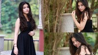 Tampaknya ia lebih senang tampil dengan dress.