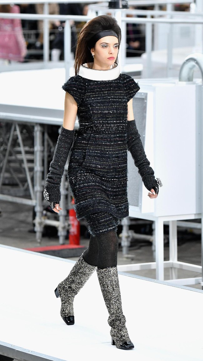 PARIS, FRANCE - MARCH 07:  A model walks the runway during the Chanel show as part of the Paris Fashion Week Womenswear Fall/Winter 2017/2018 on March 7, 2017 in Paris, France.  (Photo by Pascal Le Segretain/Getty Images)
