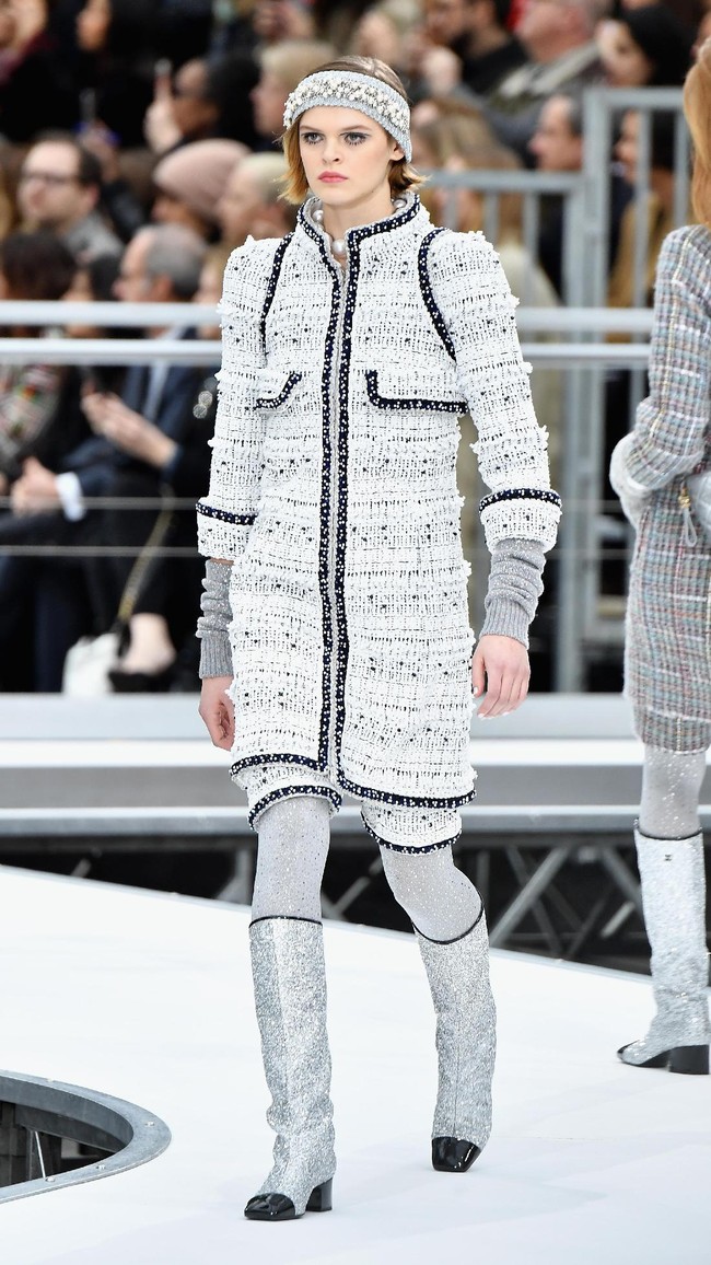 PARIS, FRANCE - MARCH 07:  A model walks the runway during the Chanel show as part of the Paris Fashion Week Womenswear Fall/Winter 2017/2018 on March 7, 2017 in Paris, France.  (Photo by Pascal Le Segretain/Getty Images)