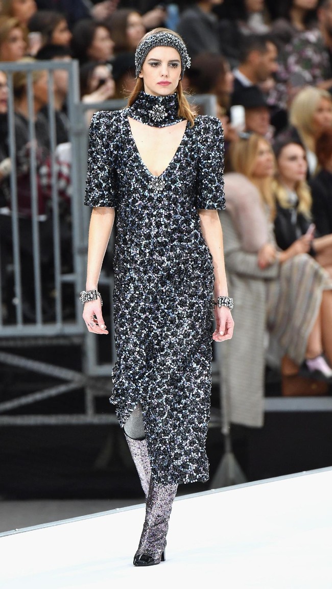PARIS, FRANCE - MARCH 07:  A model walks the runway during the Chanel show as part of the Paris Fashion Week Womenswear Fall/Winter 2017/2018 on March 7, 2017 in Paris, France.  (Photo by Pascal Le Segretain/Getty Images)