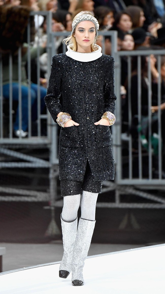 PARIS, FRANCE - MARCH 07:  A model walks the runway during the Chanel show as part of the Paris Fashion Week Womenswear Fall/Winter 2017/2018 on March 7, 2017 in Paris, France.  (Photo by Pascal Le Segretain/Getty Images)