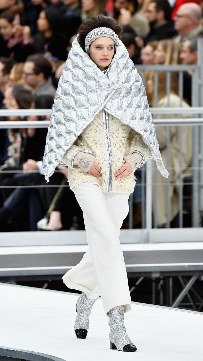 PARIS, FRANCE - MARCH 07:  A model walks the runway during the Chanel show as part of the Paris Fashion Week Womenswear Fall/Winter 2017/2018 on March 7, 2017 in Paris, France.  (Photo by Pascal Le Segretain/Getty Images)