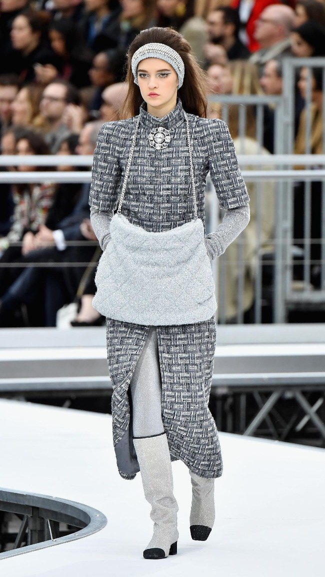 PARIS, FRANCE - MARCH 07:  A model walks the runway during the Chanel show as part of the Paris Fashion Week Womenswear Fall/Winter 2017/2018 on March 7, 2017 in Paris, France.  (Photo by Pascal Le Segretain/Getty Images)