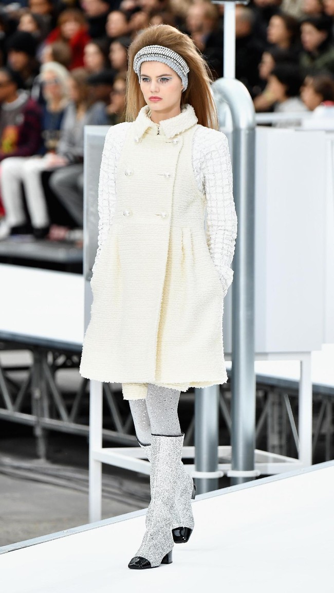 PARIS, FRANCE - MARCH 07:  A model walks the runway during the Chanel show as part of the Paris Fashion Week Womenswear Fall/Winter 2017/2018 on March 7, 2017 in Paris, France.  (Photo by Pascal Le Segretain/Getty Images)