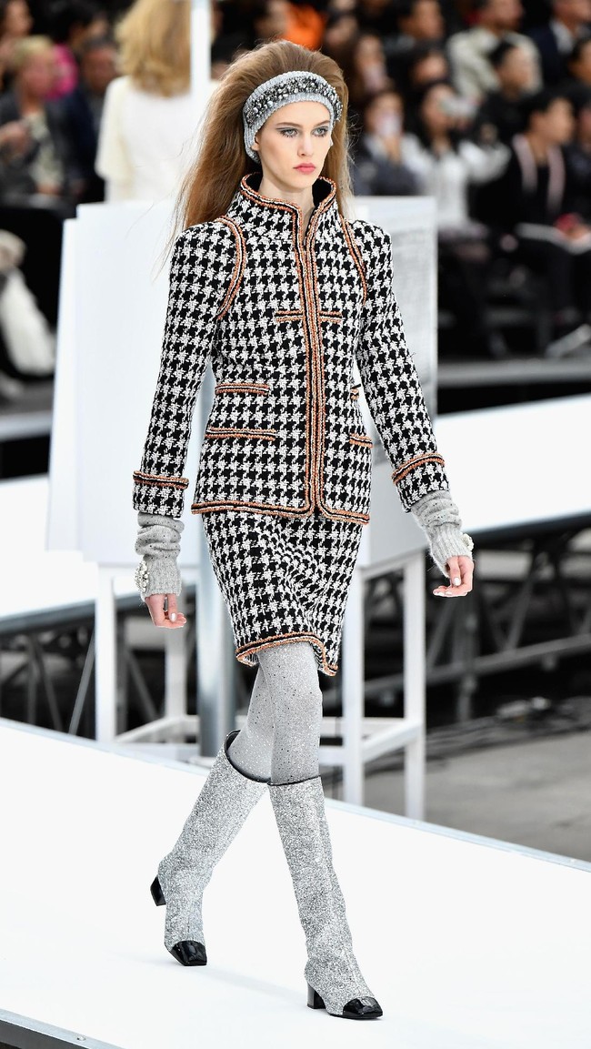 PARIS, FRANCE - MARCH 07:  A model walks the runway during the Chanel show as part of the Paris Fashion Week Womenswear Fall/Winter 2017/2018 on March 7, 2017 in Paris, France.  (Photo by Pascal Le Segretain/Getty Images)