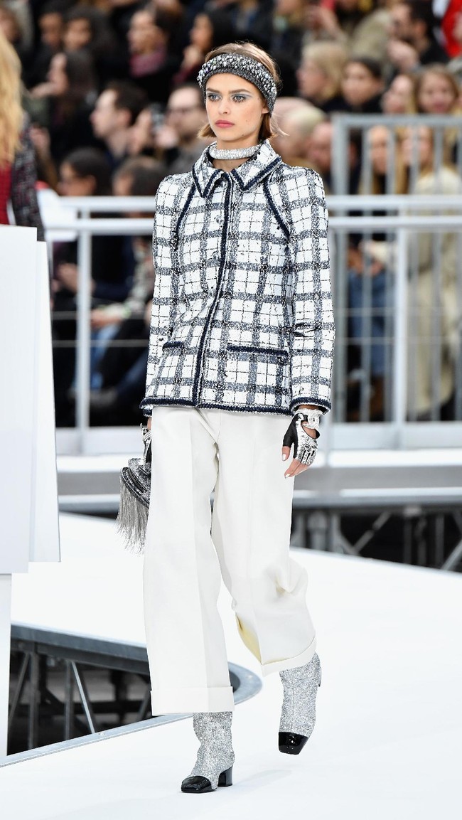 PARIS, FRANCE - MARCH 07:  A model walks the runway during the Chanel show as part of the Paris Fashion Week Womenswear Fall/Winter 2017/2018 on March 7, 2017 in Paris, France.  (Photo by Pascal Le Segretain/Getty Images)