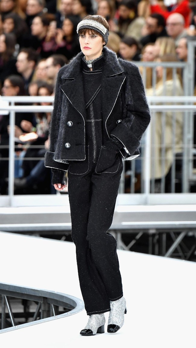 PARIS, FRANCE - MARCH 07:  A model walks the runway during the Chanel show as part of the Paris Fashion Week Womenswear Fall/Winter 2017/2018 on March 7, 2017 in Paris, France.  (Photo by Pascal Le Segretain/Getty Images)