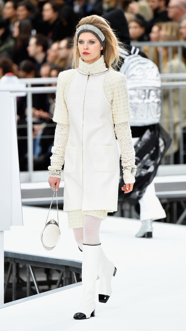 PARIS, FRANCE - MARCH 07:  A model walks the runway during the Chanel show as part of the Paris Fashion Week Womenswear Fall/Winter 2017/2018 on March 7, 2017 in Paris, France.  (Photo by Pascal Le Segretain/Getty Images)