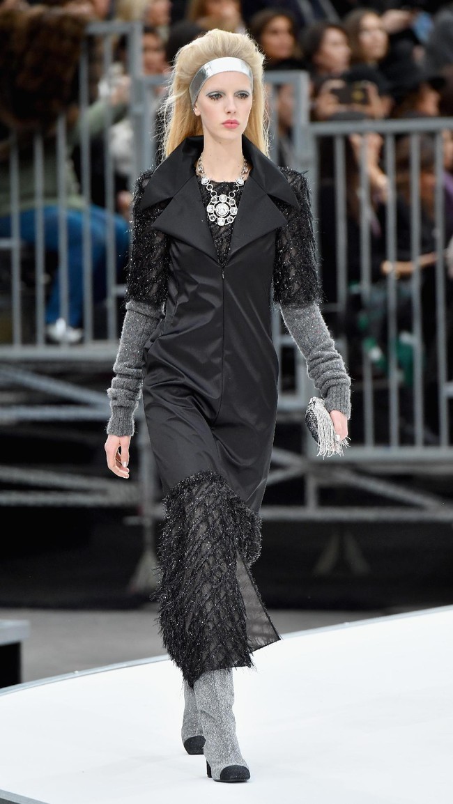 PARIS, FRANCE - MARCH 07:  A model walks the runway during the Chanel show as part of the Paris Fashion Week Womenswear Fall/Winter 2017/2018 on March 7, 2017 in Paris, France.  (Photo by Pascal Le Segretain/Getty Images)
