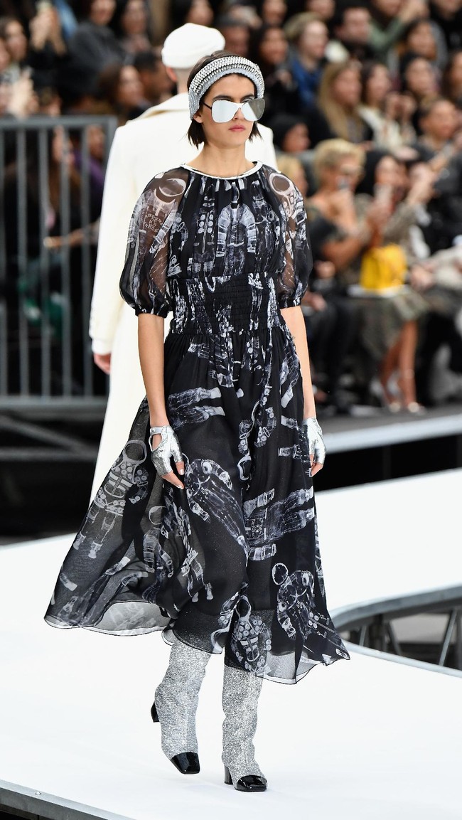 PARIS, FRANCE - MARCH 07:  A model walks the runway during the Chanel show as part of the Paris Fashion Week Womenswear Fall/Winter 2017/2018 on March 7, 2017 in Paris, France.  (Photo by Pascal Le Segretain/Getty Images)