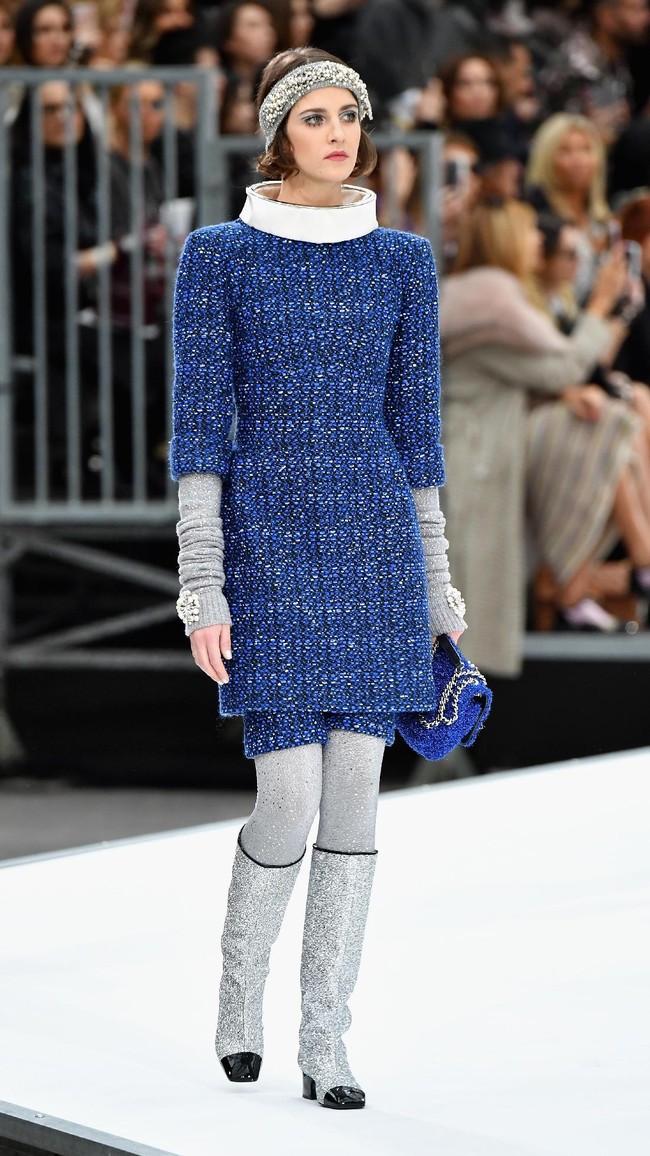 PARIS, FRANCE - MARCH 07:  A model walks the runway during the Chanel show as part of the Paris Fashion Week Womenswear Fall/Winter 2017/2018 on March 7, 2017 in Paris, France.  (Photo by Pascal Le Segretain/Getty Images)
