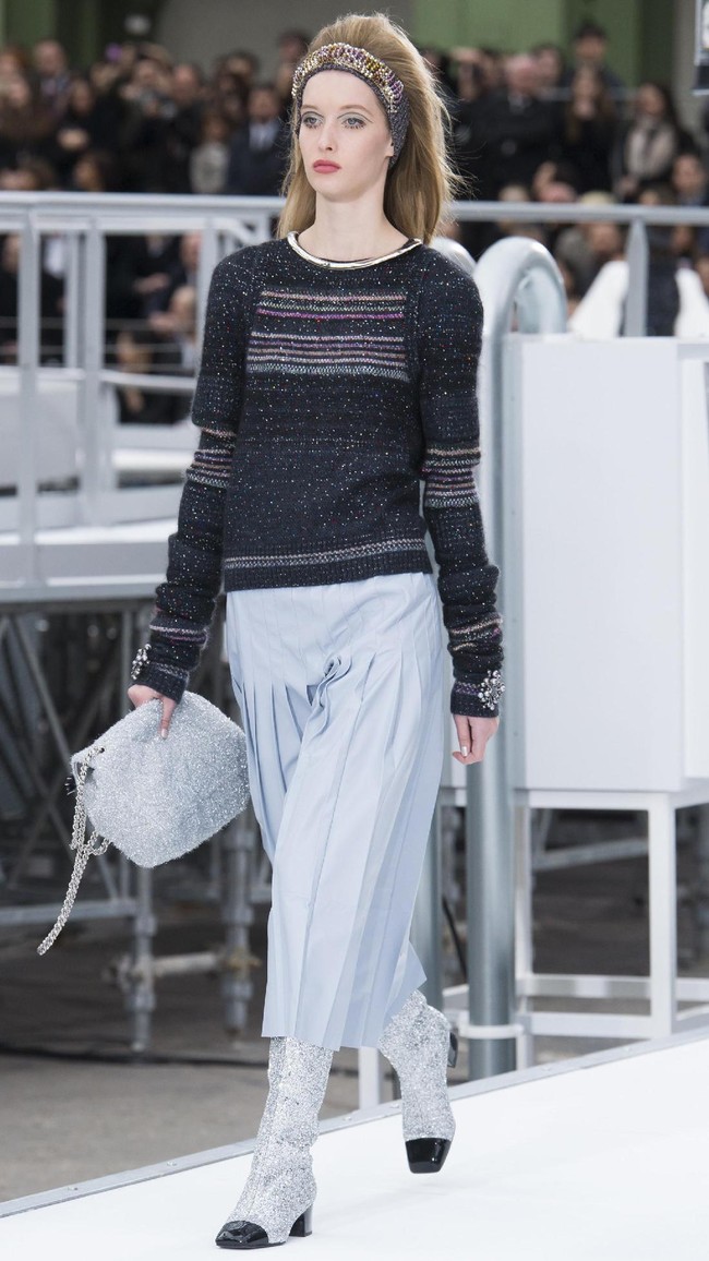 PARIS, FRANCE - MARCH 07:  A model walks the runway during the Chanel show as part of the Paris Fashion Week Womenswear Fall/Winter 2017/2018 on March 7, 2017 in Paris, France.  (Photo by Pascal Le Segretain/Getty Images)