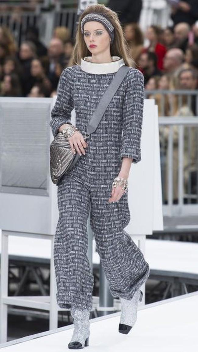 PARIS, FRANCE - MARCH 07:  A model walks the runway during the Chanel show as part of the Paris Fashion Week Womenswear Fall/Winter 2017/2018 on March 7, 2017 in Paris, France.  (Photo by Pascal Le Segretain/Getty Images)