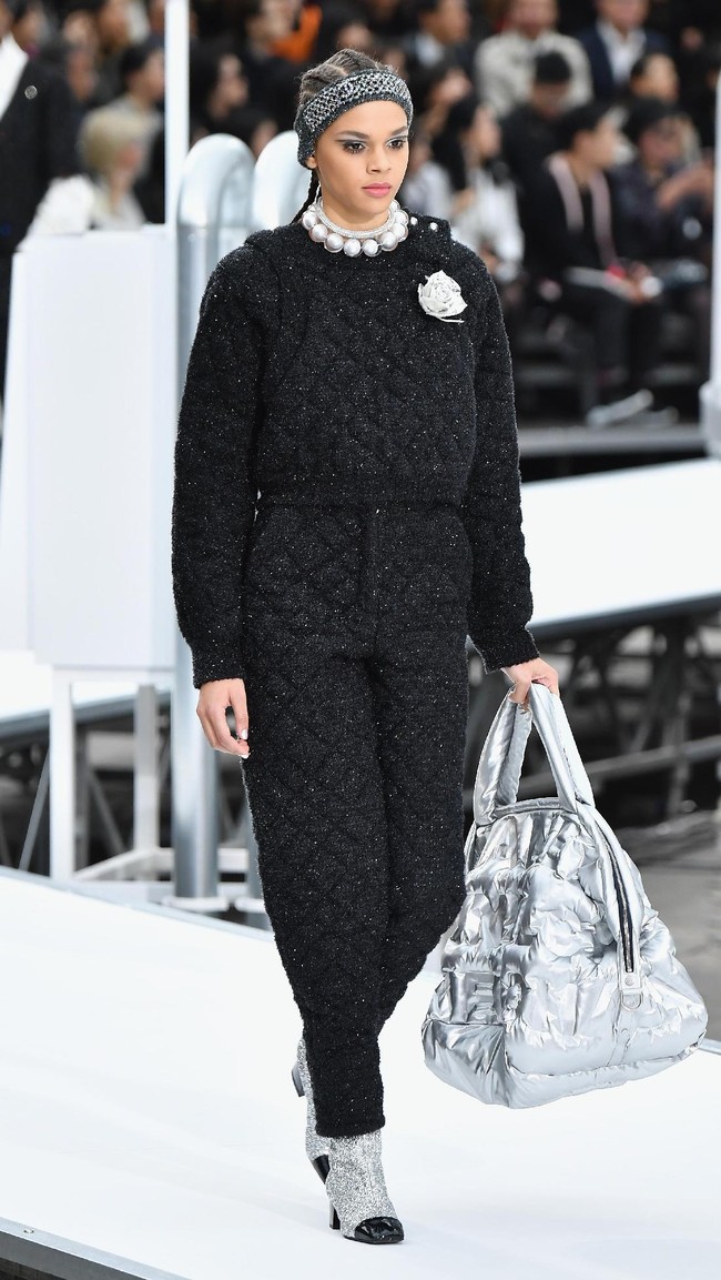 PARIS, FRANCE - MARCH 07:  A model walks the runway during the Chanel show as part of the Paris Fashion Week Womenswear Fall/Winter 2017/2018 on March 7, 2017 in Paris, France.  (Photo by Pascal Le Segretain/Getty Images)