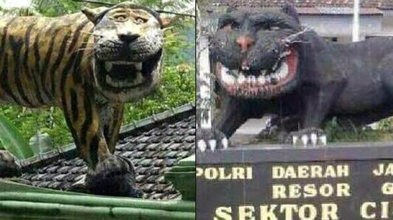 Kisah Patung  Macan Lucu  yang Viral di Medsos dan 