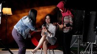 Prilly saat ditemui di tengah syuting video klip sinetron Bawang Merah Bawang Putih di kawasan Kemang, Jakarta Selatan pada Kamis (16/3/2017). (Dok. detikHOT)