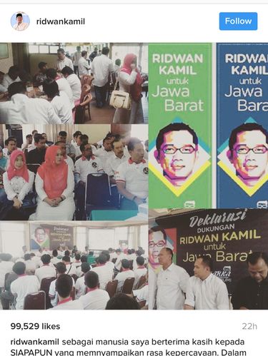 Banyak Didukung Maju di Pilgub Jabar, Ridwan Kamil: Hatur Nuhun