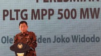 Menteri ESDM Ignasius Jonan memberikan sambutan. Agus Trimukti/Humas PLN.