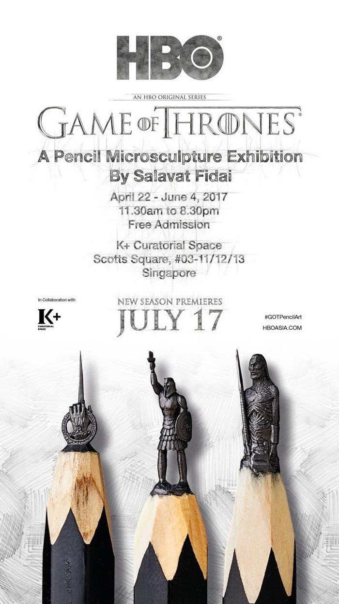 Pameran Ukiran Mikro Pensil Game of Thrones Digelar di Singapura April