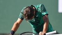 Federer butuh waktu satu jam 20 menit untuk menghentikan perlawanan rekan senegaranya itu. Jayne Kamin-Oncea-USA TODAY Sports.