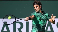 Dalam pertandingan di Indian Wells Tennis Garden yang selesai Senin (20/3/2017) pagi WIB, Federer menang 6-4, 7-5 atas Wawrinka. Jayne Kamin-Oncea-USA TODAY Sports.