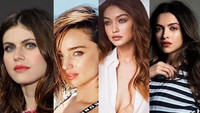 Alexandra Daddario menjadi wanita paling cantik di 2016. Selain itu adapula Miranda Kerr dan Gigi Hadid. (Dok. Instagram;Getty Images)