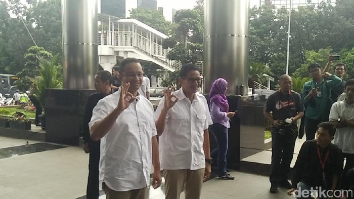 Anies Temani Sandiaga ke Gedung KPK untuk Laporkan LHKPN