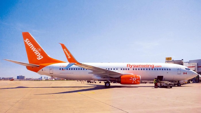 Ilustrasi pesawat Sunwing Airlines dari Kanada (flysunwing.com)